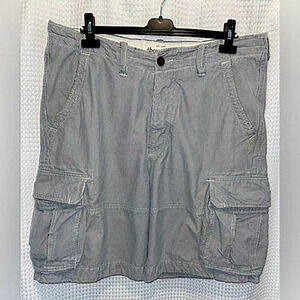 2/49$ Men Abercrombie&Fitch striped light distressed cargo shorts size‎ 36